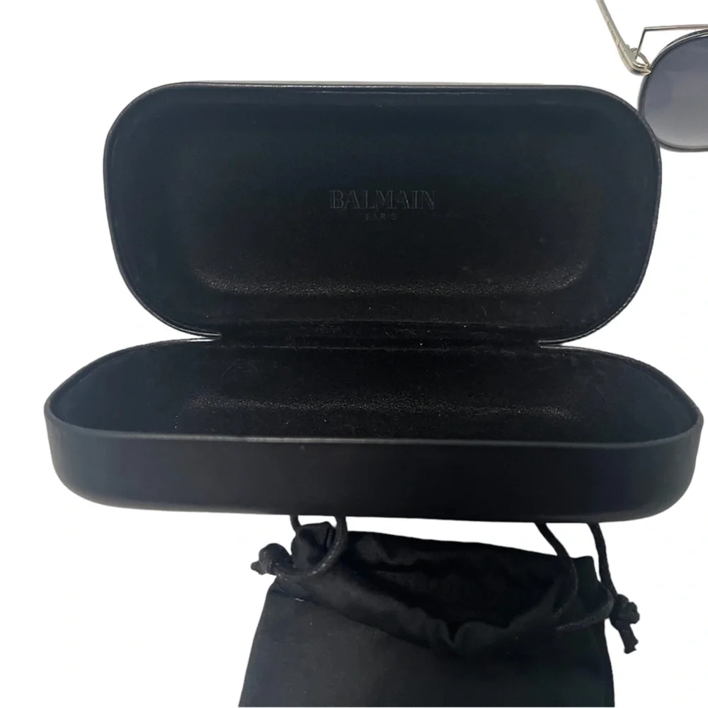 Balmain Paris Oversize Black Metal Sunglasses